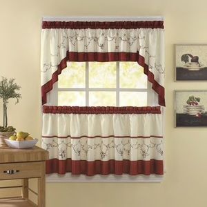 (5 Set)  5pc Curtain Tier and Swag Set